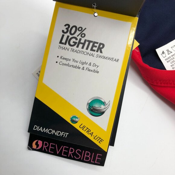 TYR Womens Guard Reversible Diamondfit Bikini Top UPF 50 Red Blue XS - Picture 4 of 9